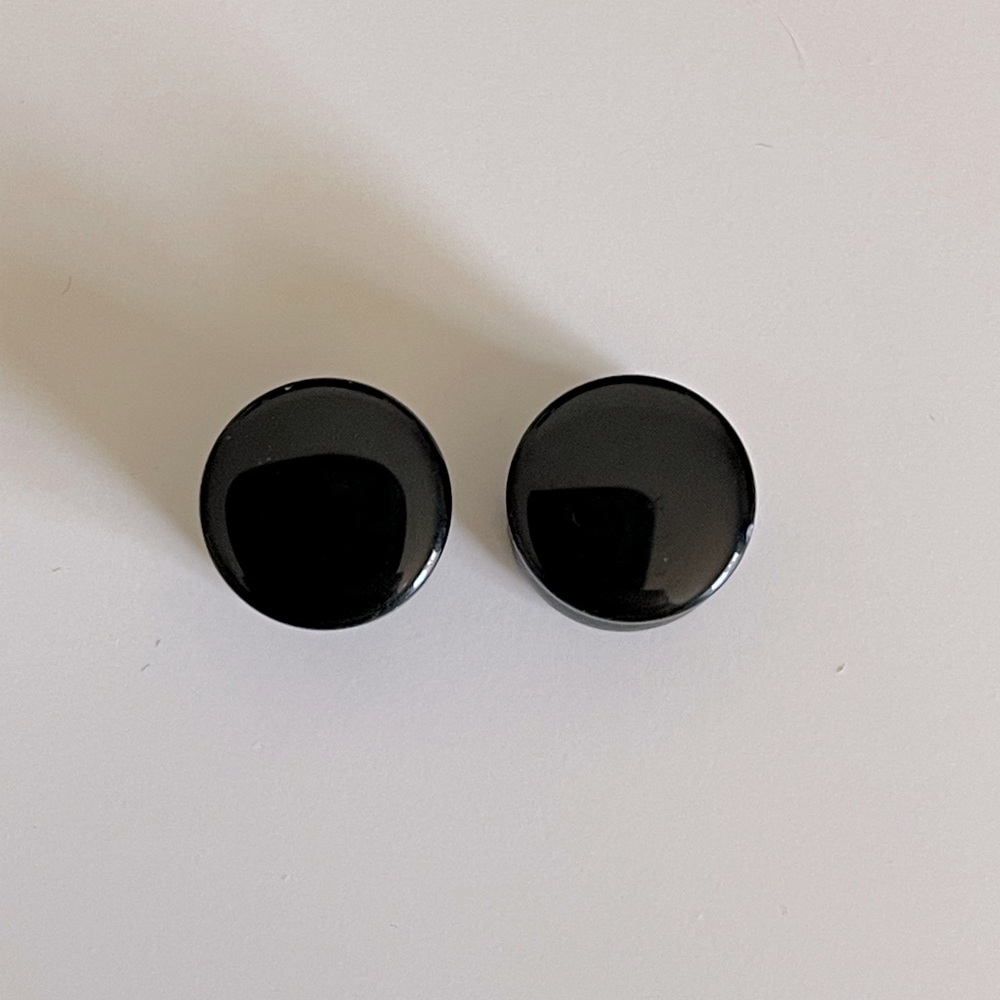 Double flare plugs black glass size 7/16 earrings body jewelry